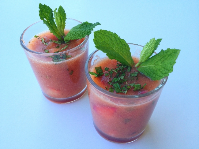 Minty Strawberry Melon Gazpacho
