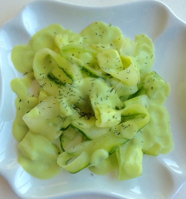 Meatless Monday – Cucumber Ribbon Salad with Creamy Dill Dressing